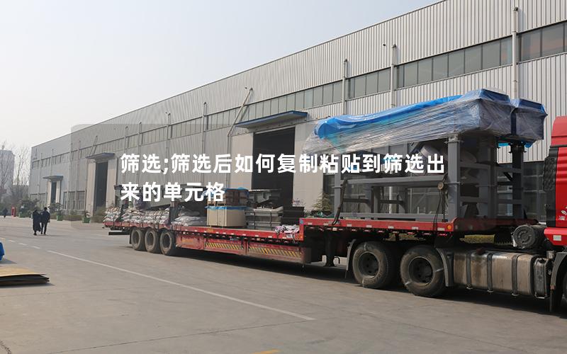 筛选;筛选后如何复制粘贴到筛选出来的单元格