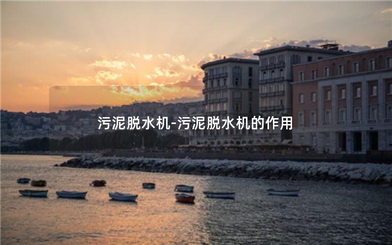 污泥脱水机-污泥脱水机的作用