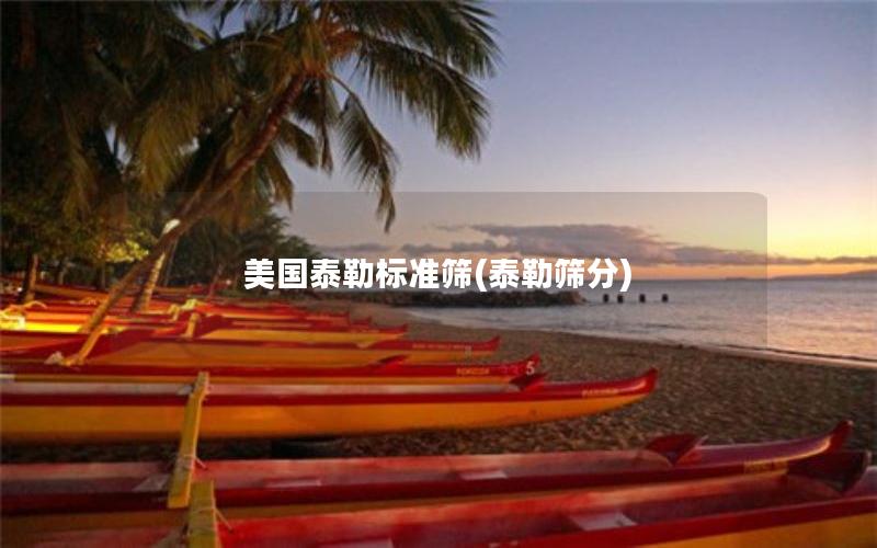 美国泰勒标准筛(泰勒筛分)