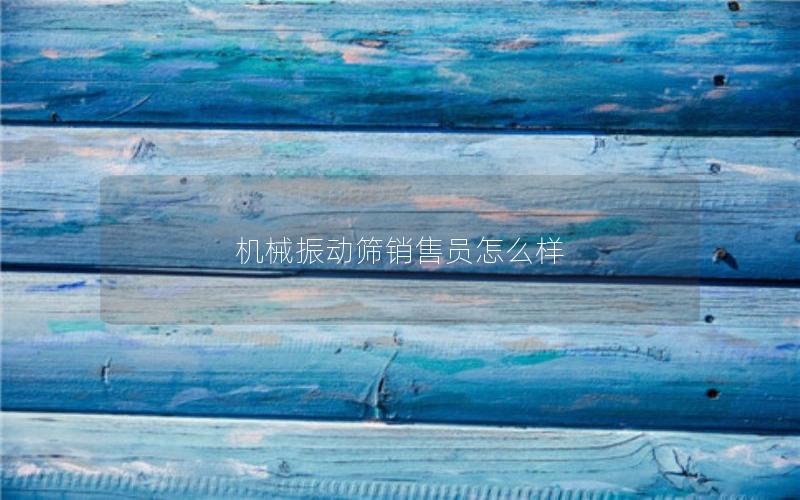 机械振动筛销售员怎么样