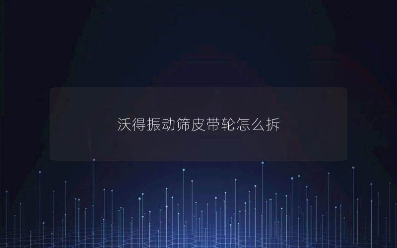 沃得振动筛皮带轮怎么拆