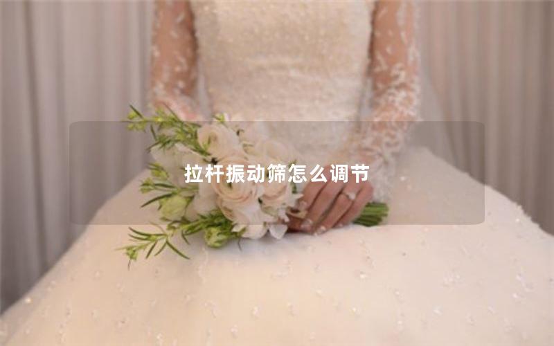 拉杆振动筛怎么调节