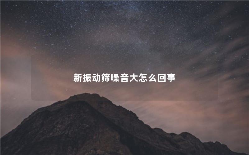 新振动筛噪音大怎么回事