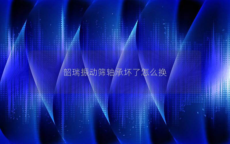 韶瑞振动筛轴承坏了怎么换