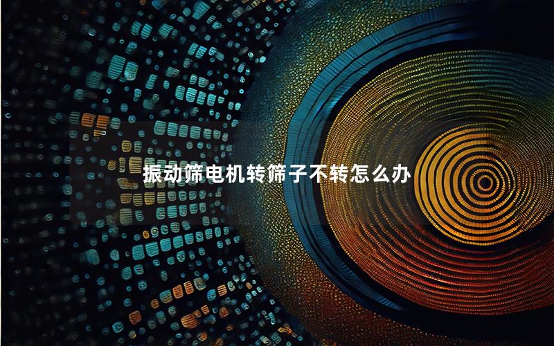 振动筛电机转筛子不转怎么办