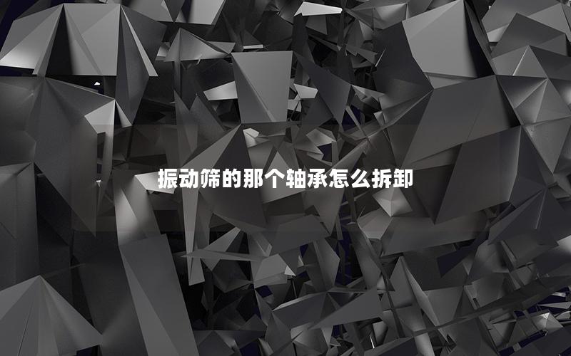 振动筛的那个轴承怎么拆卸