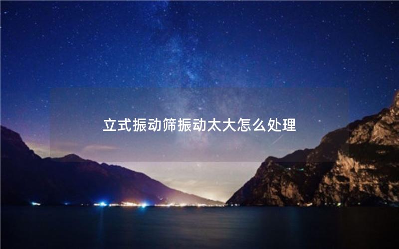 立式振动筛振动太大怎么处理