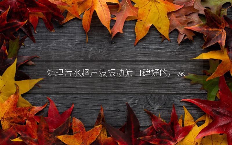 处理污水超声波振动筛口碑好的厂家 处理污水超声波振动筛口碑好的厂家