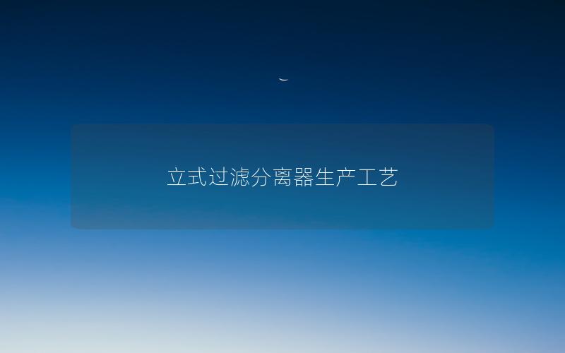 立式过滤分离器生产工艺
