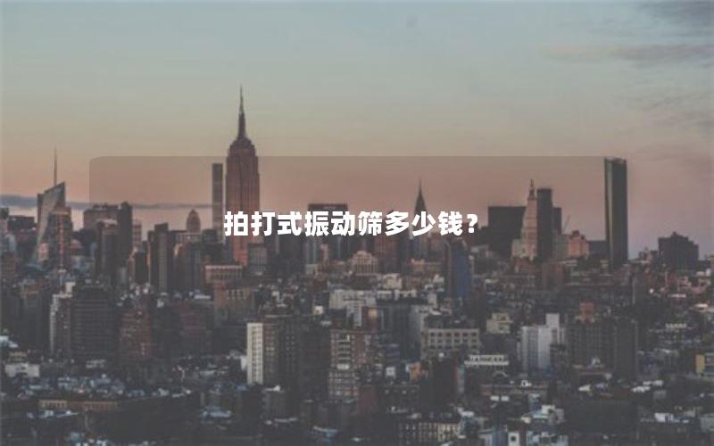 拍打式振动筛多少钱？