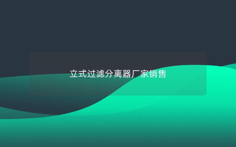 立式过滤分离器厂家销售