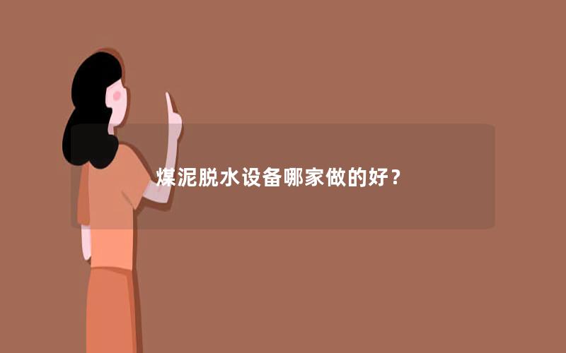 煤泥脱水设备哪家做的好？