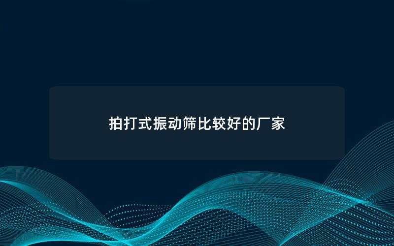拍打式振动筛比较好的厂家
