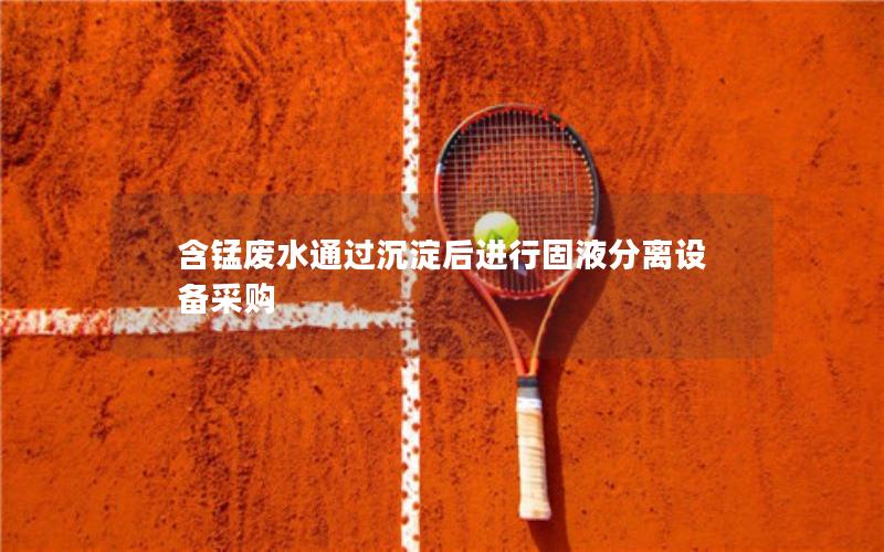 含锰废水通过沉淀后进行固液分离设备采购 含锰废水通过沉淀后进行固液分离设备采购