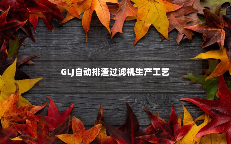 GLJ自动排渣过滤机生产工艺 GLJ自动排渣过滤机生产工艺