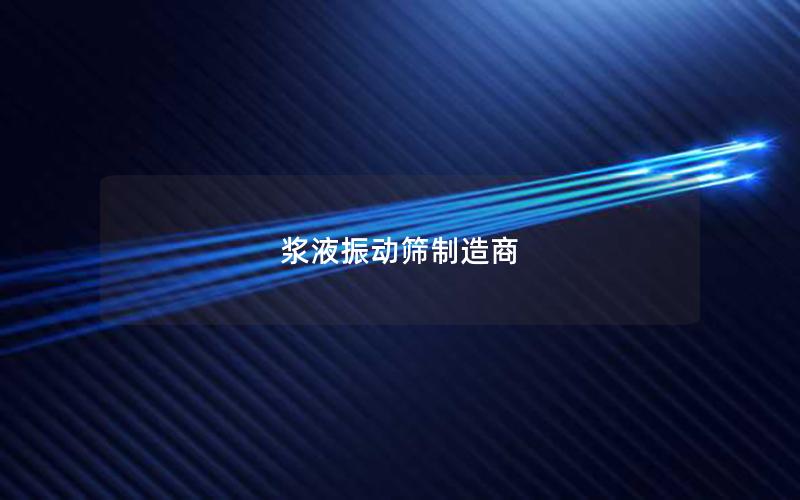 浆液振动筛制造商