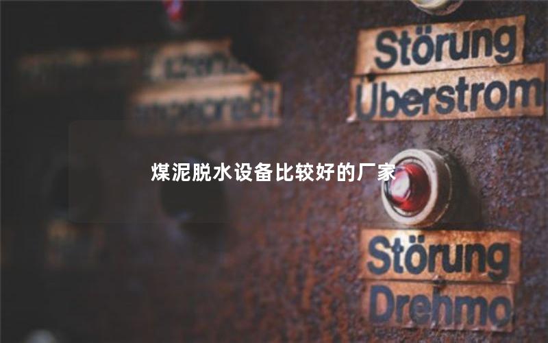 煤泥脱水设备比较好的厂家