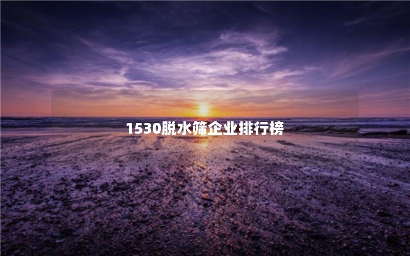 1530脱水筛企业排行榜 1530脱水筛企业排行榜