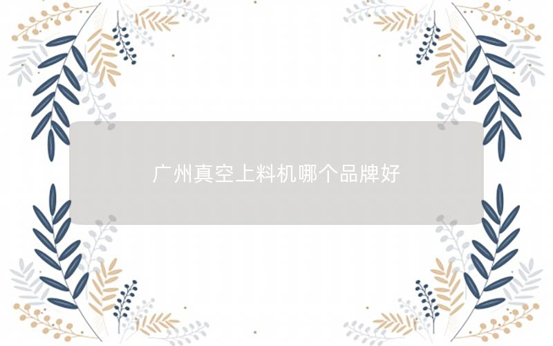 广州真空上料机哪个品牌好