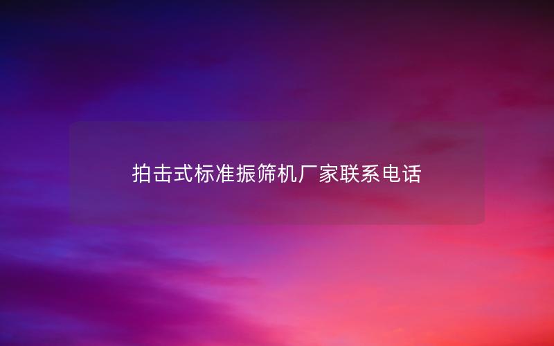 拍击式标准振筛机厂家联系电话