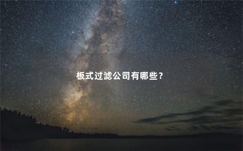 板式过滤公司有哪些？