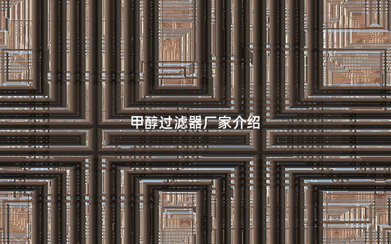 甲醇过滤器厂家介绍