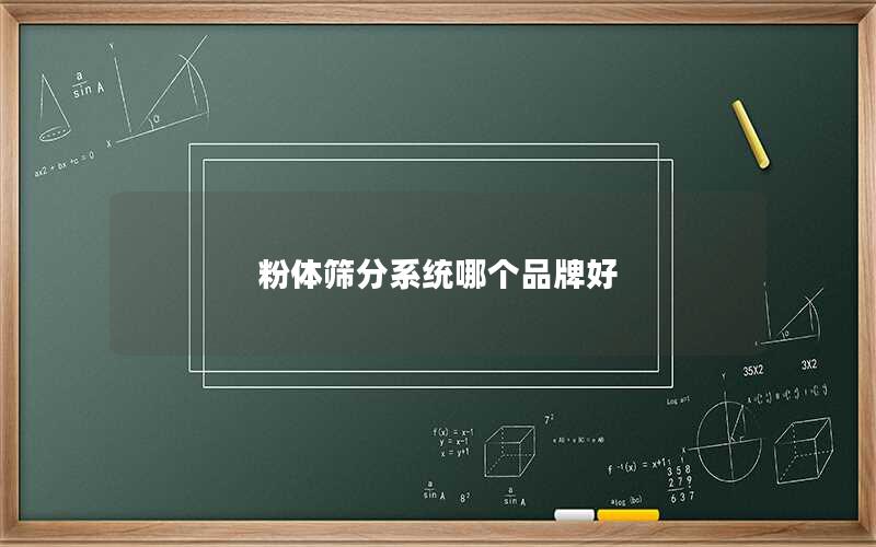 粉体筛分系统哪个品牌好