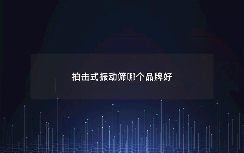 拍击式振动筛哪个品牌好