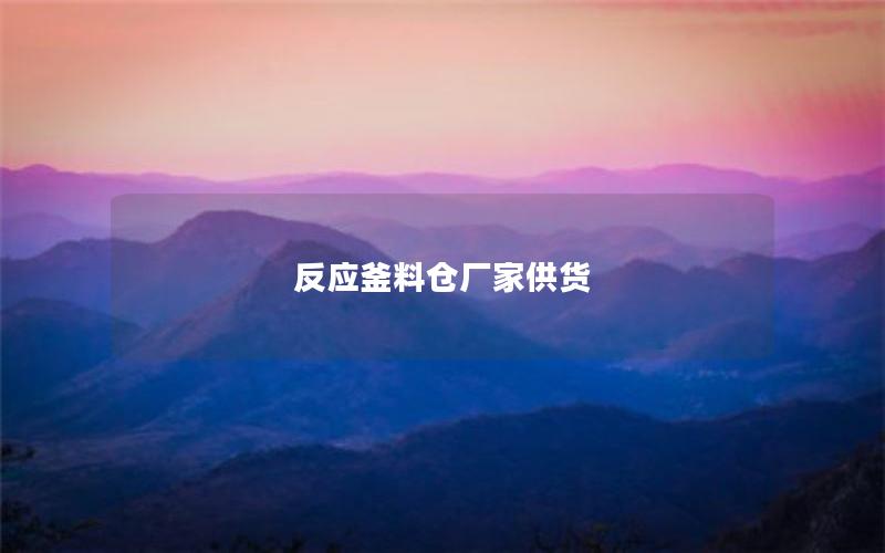 反应釜料仓厂家供货 反应釜料仓厂家供货