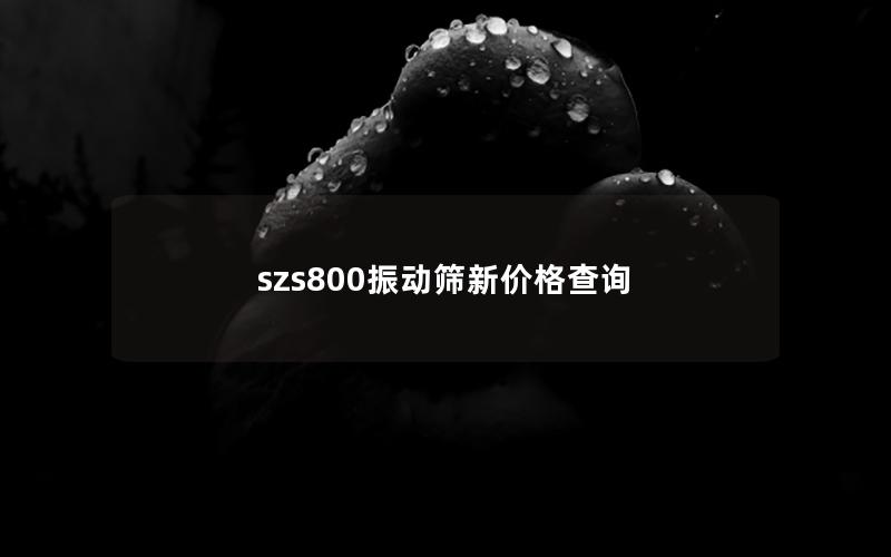 szs800振动筛新价格查询 szs800振动筛新价格查询