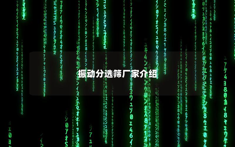 振动分选筛厂家介绍