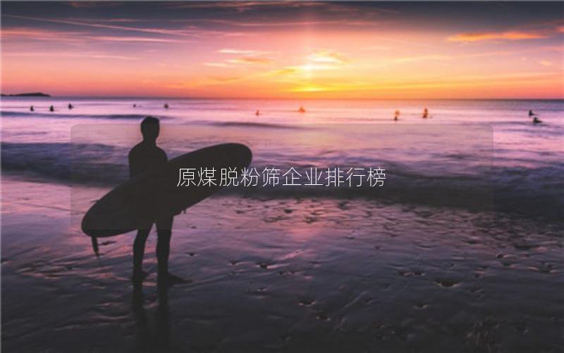 原煤脱粉筛企业排行榜
