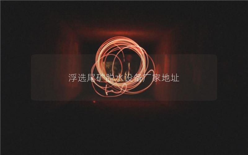 浮选尾矿脱水设备厂家地址