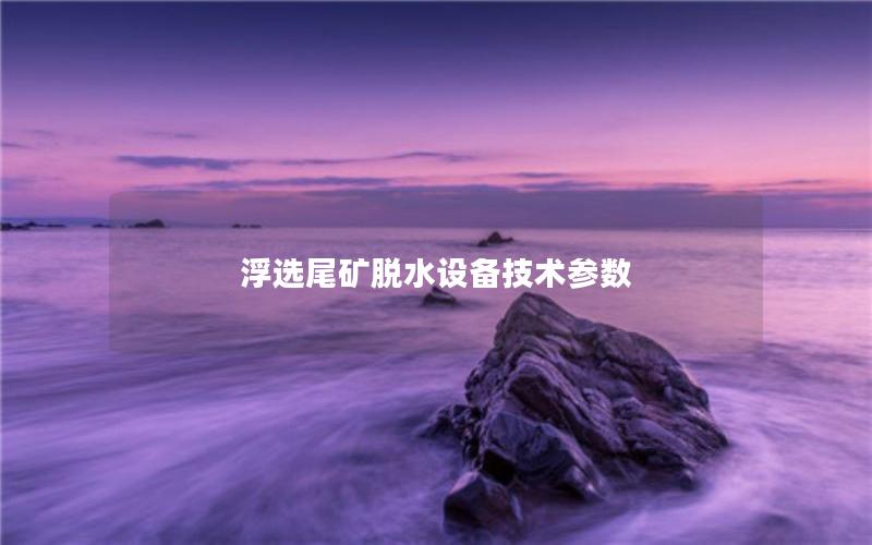 浮选尾矿脱水设备技术参数
