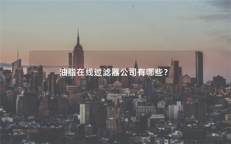 油脂在线过滤器公司有哪些? 油脂在线过滤器公司有哪些?