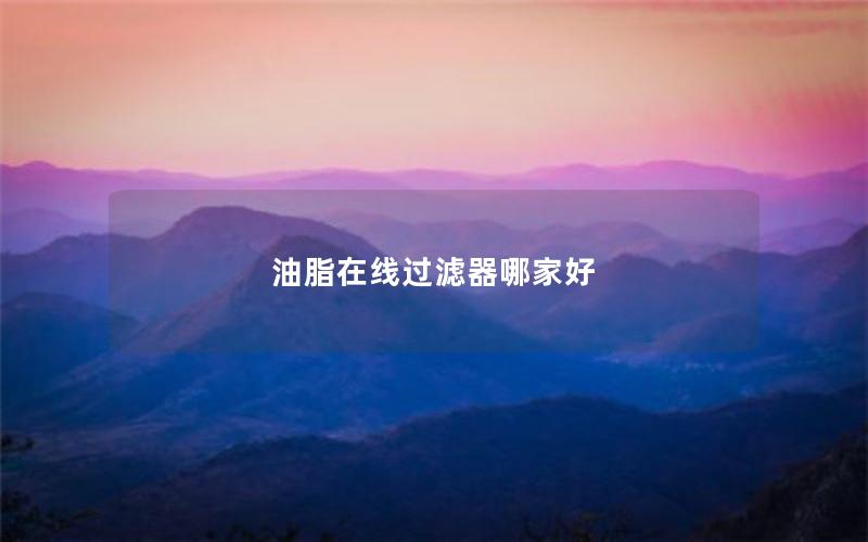 油脂在线过滤器哪家好 油脂在线过滤器哪家好