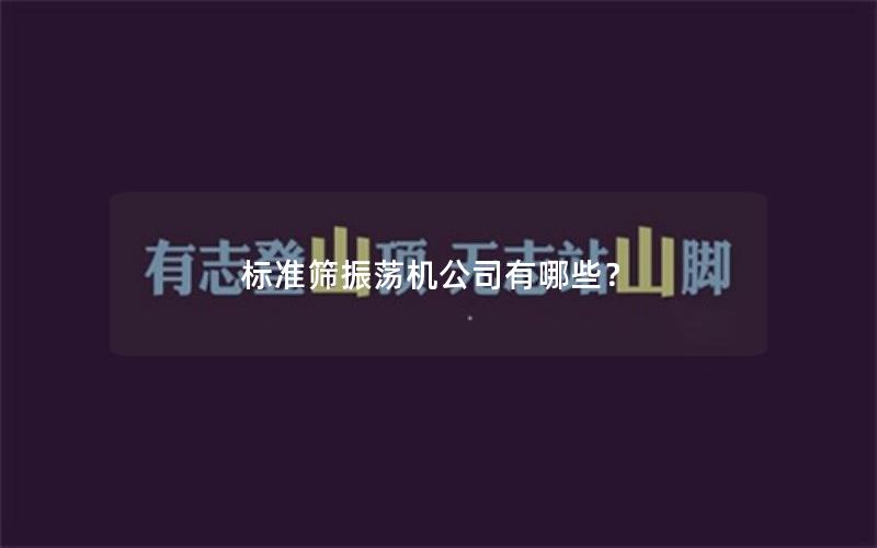 标准筛振荡机公司有哪些? 标准筛振荡机公司有哪些?